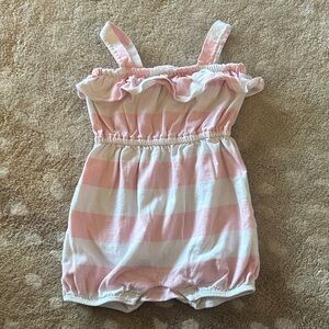Janie and Jack Pink and White Striped Baby Romper